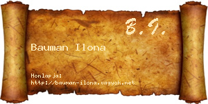 Bauman Ilona névjegykártya