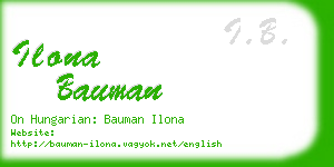 ilona bauman business card